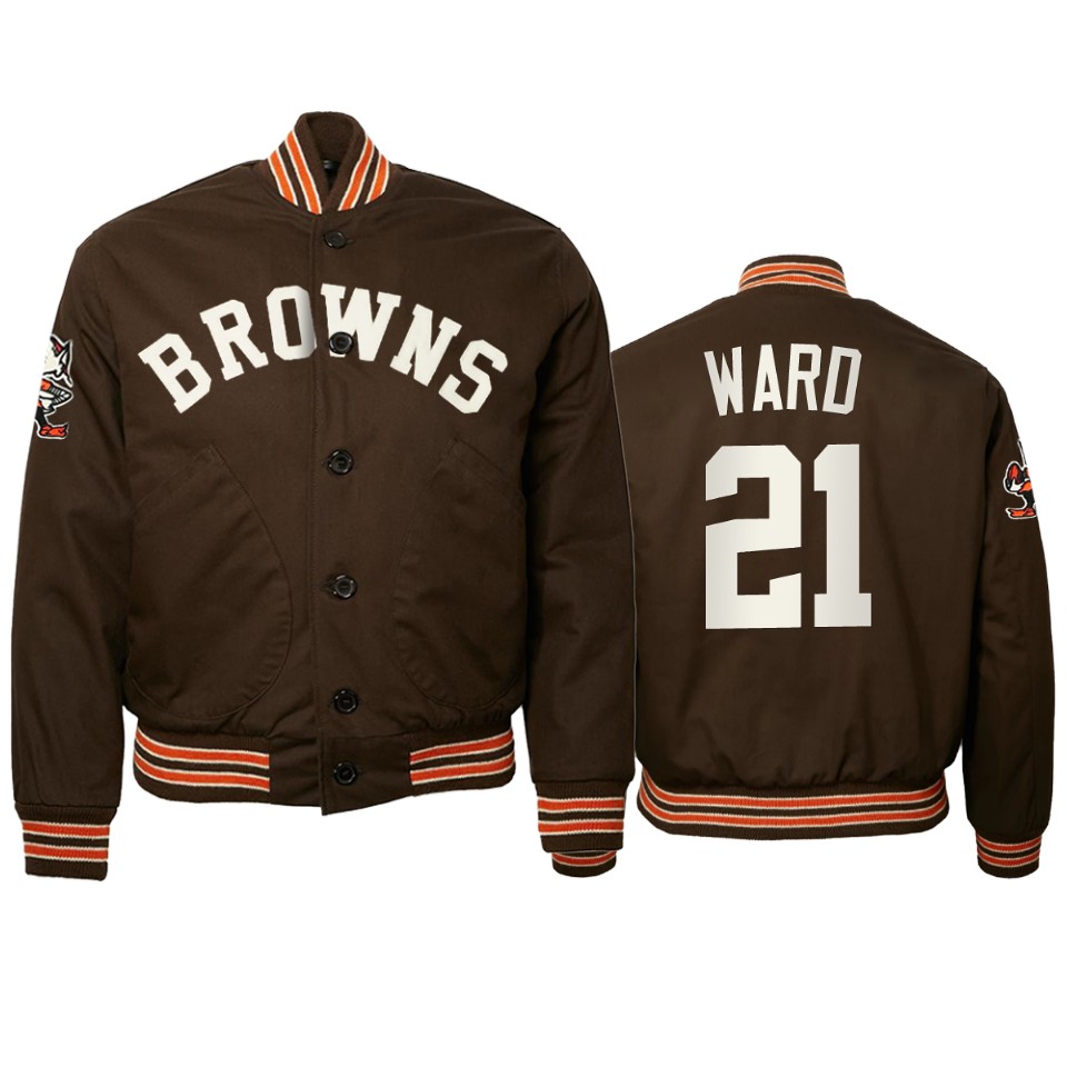 denzel ward browns brown authentic vintage jacket