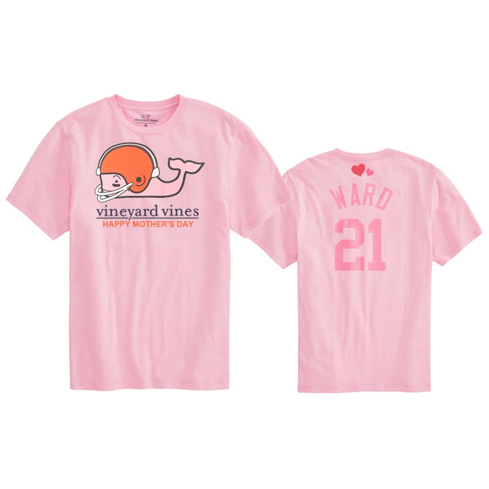 denzel ward browns pink mother's day t shirt