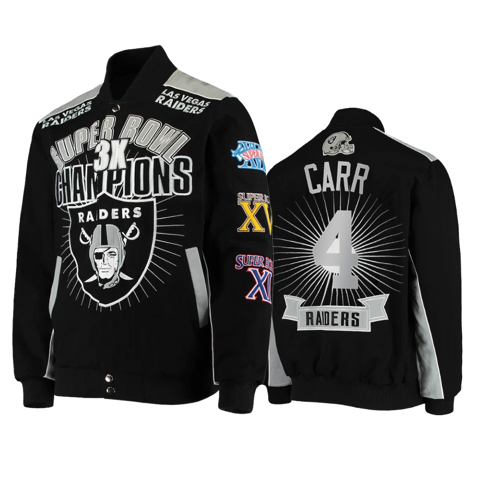 derek carr raiders navy super bowl champions extreme triumph commemorative jacket