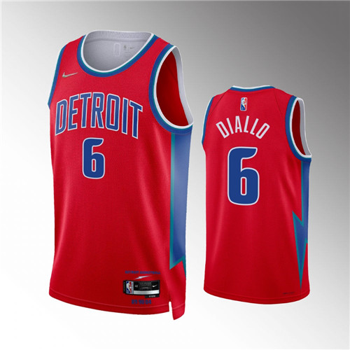 Detroit Pistons Hamidou Diallo 2021-22 75th Anniversary City Red stitched Jersey #6