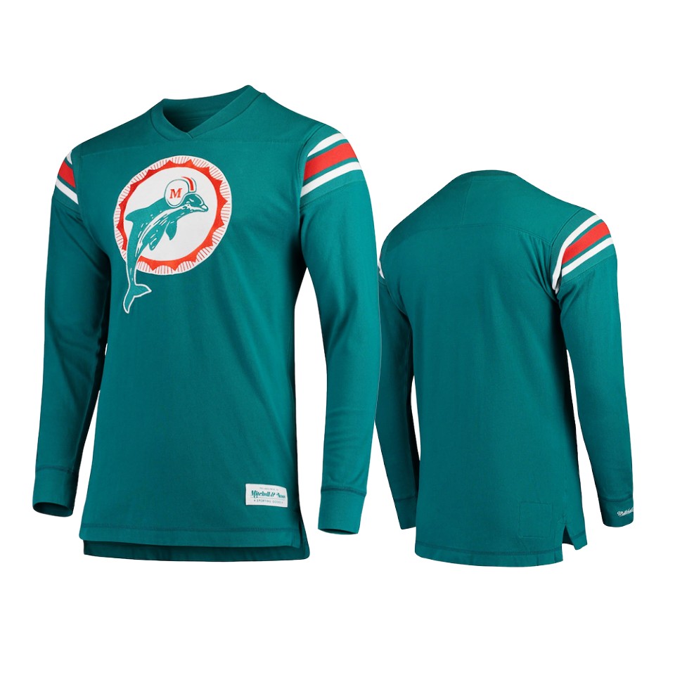 dolphins aqua captain v neck t shirt