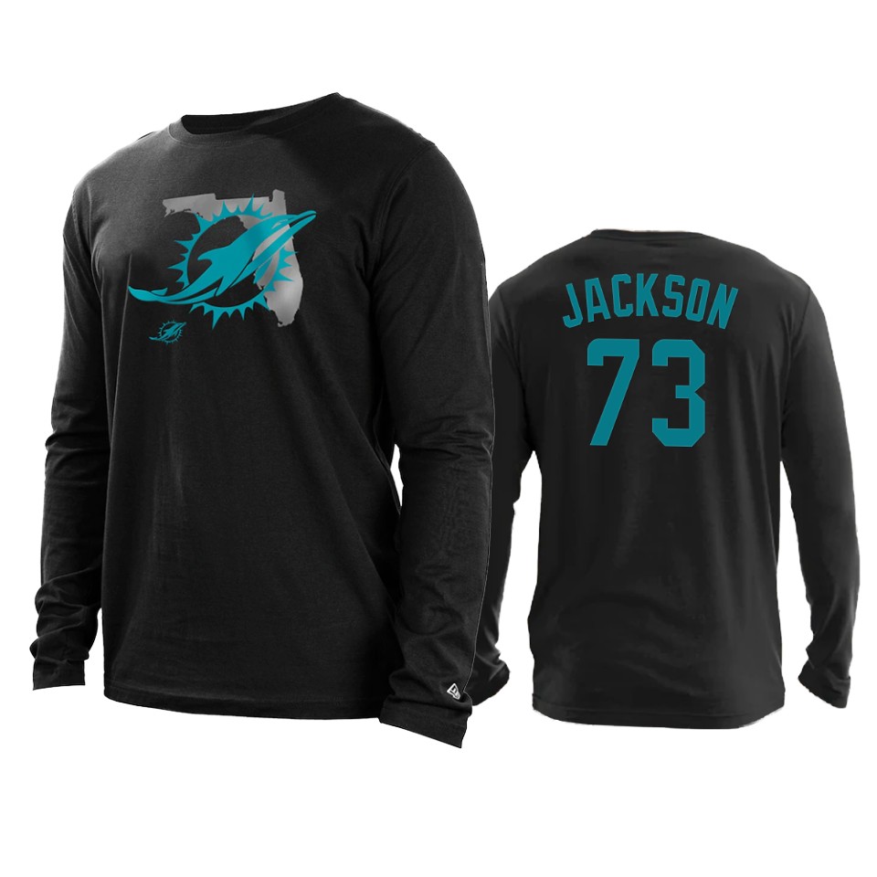 dolphins austin jackson black state long sleeve t shirt