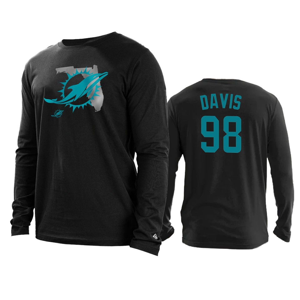 dolphins raekwon davis black state long sleeve t shirt