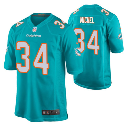 dolphins-sony-michel-game-jersey-aqua