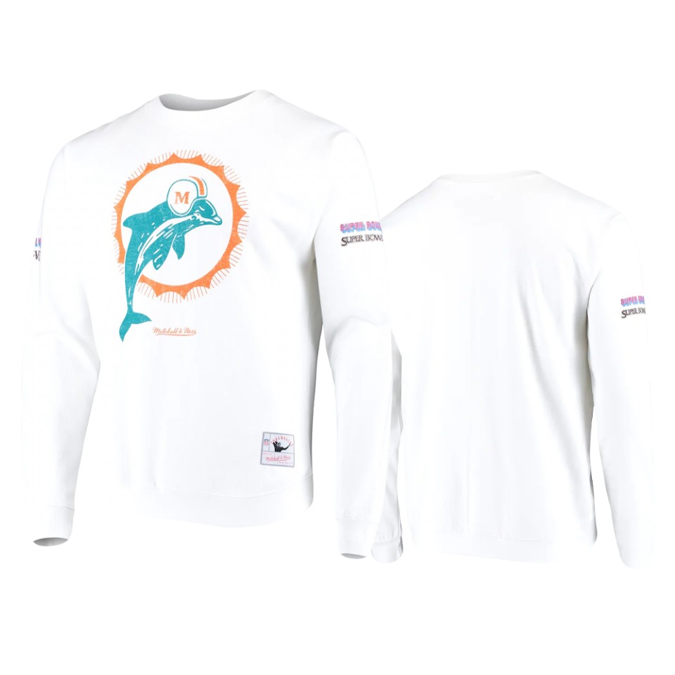 dolphins white rings vip champions pullover sweater