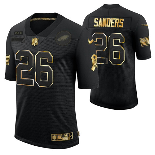 eagles-miles-sanders-golden-limited-jersey-black-men