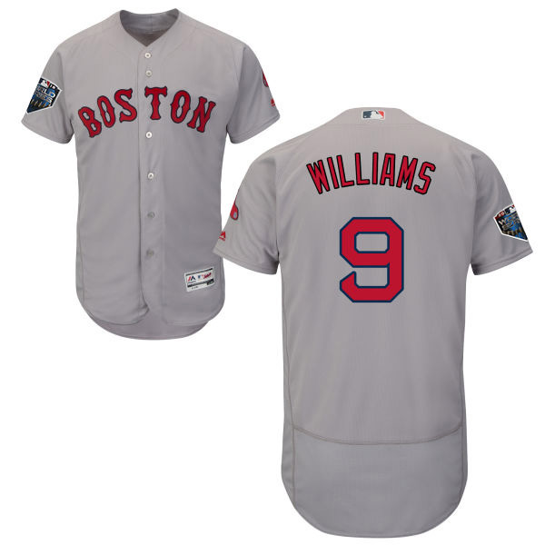 ed Sox #9 Ted Williams Grey Flexbase Authentic Collection 2018 World Series Stitched MLB Jersey