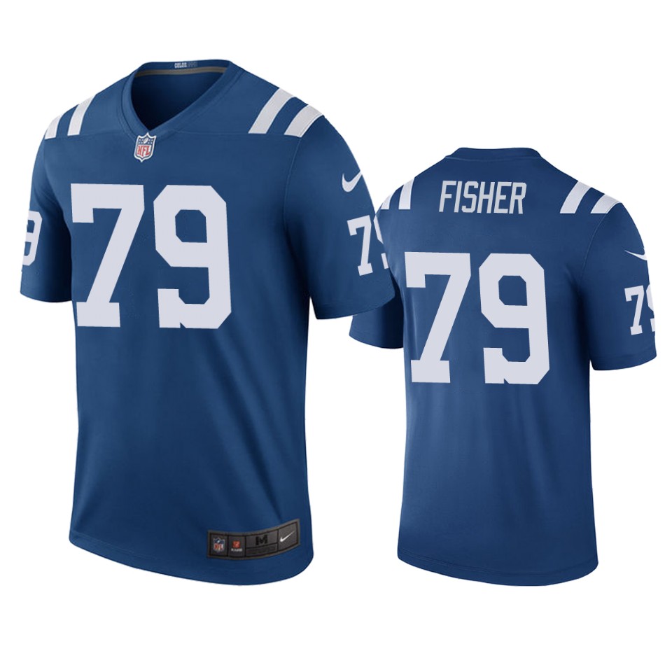 eric fisher color rush legend colts royal jersey