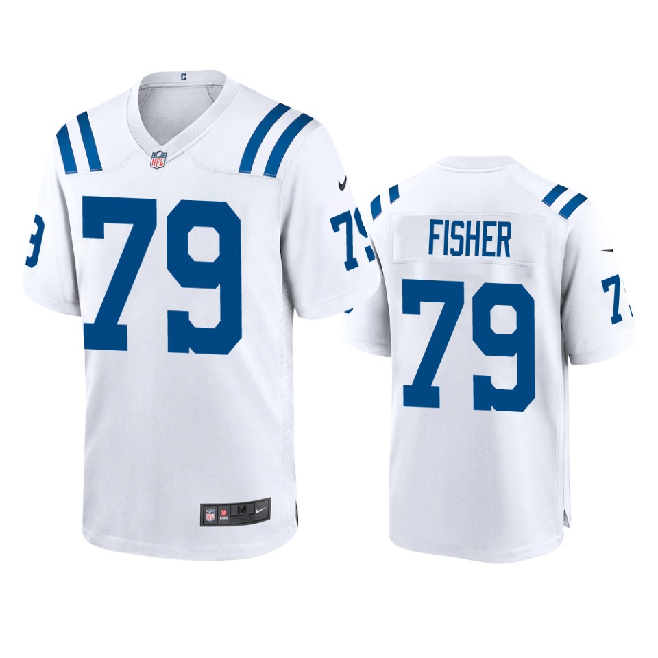 eric fisher colts white game jersey