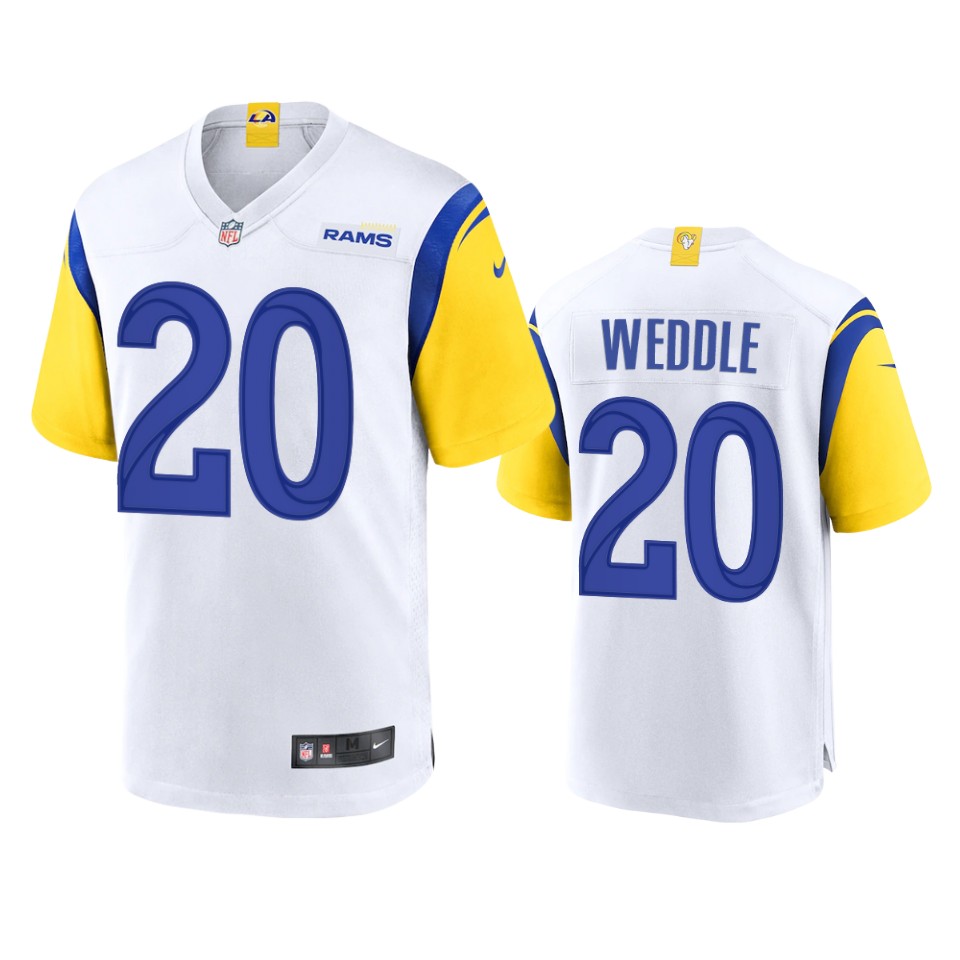 eric weddle rams white game jersey