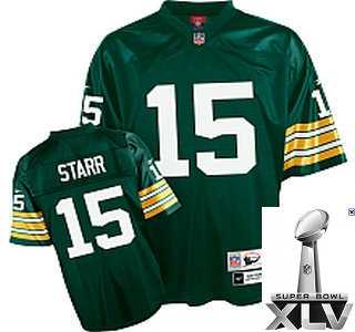 NFL Green bay packers #15 bart starr green {2011 super bowl xlv }
