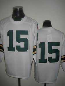 green bay packers #15 bart starr white throwback jersey