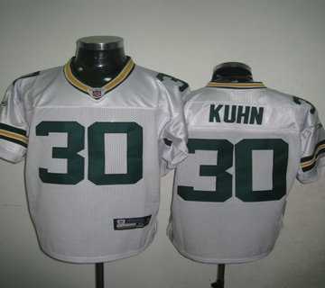 green bay packers #30 kuhn white jersey