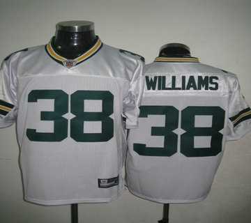 green bay packers #38 williams white jersey