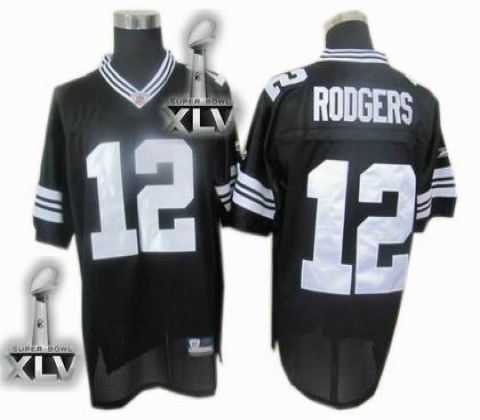 Green Bay Packers 12 Aaron Rodgers Jerseys 2011 Super Bowl Jerseys Black