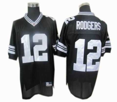 green bay packers 12 aaron rodgers jerseys black
