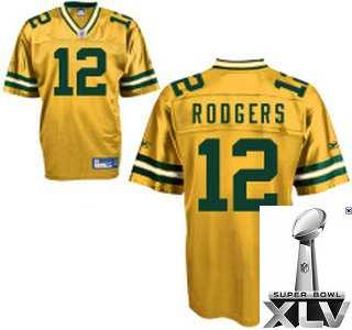 NFL Green Bay Packers 12 Aaron Rodgers Yellow {2011 Super Bowl Xlv }
