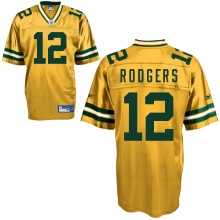 green bay packers 12 aaron rodgers yellow