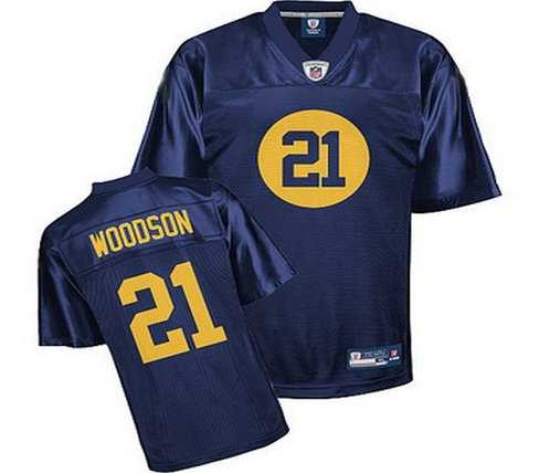 green bay packers 21 ch.arles woodson blue jersey-1