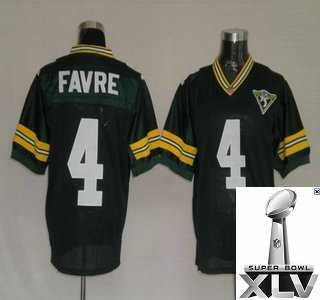 Green Bay Packers 4 Brett Favre Green 1993 Throwback Jerseys {2011 Super Bowl Xlv }