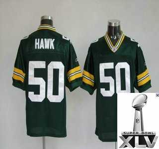 NFL Green Bay Packers 50 A.J.hawk Green Jersey {2011 Super Bowl Xlv }
