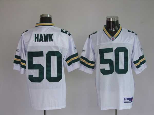 green bay packers 50 a.j.hawk white