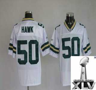 NFL Green Bay Packers 50 a.j.hawk white Jersey {2011 Super Bowl Xlv }