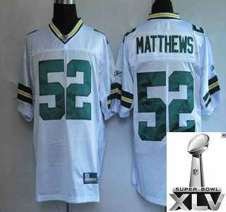 NFL Green bay packers 52# matthews white {2011 super bowl xlv }