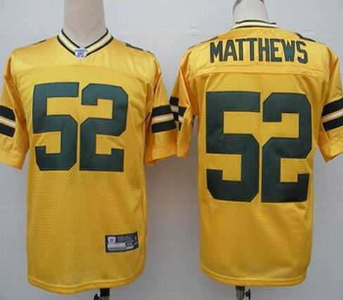 green bay packers 52 clay matthews yellow jerseys