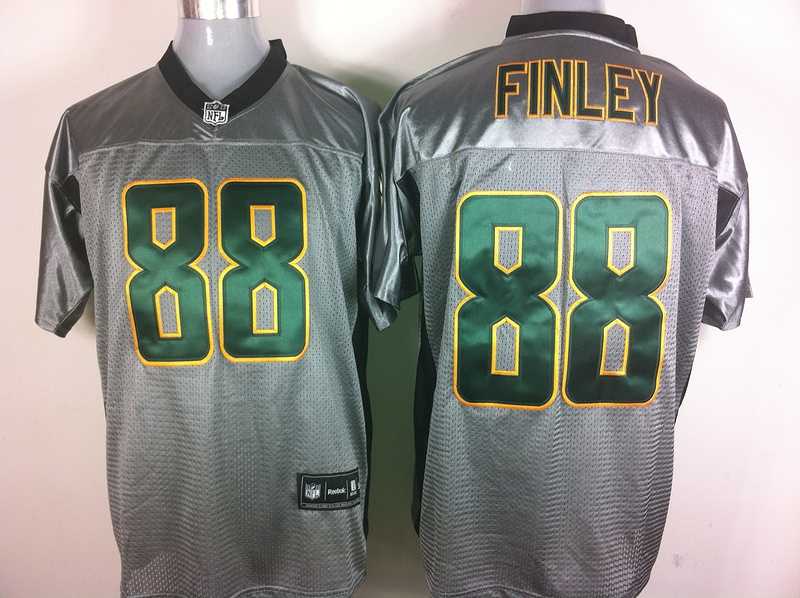 green bay packers 88 finley gray shadow jerseys