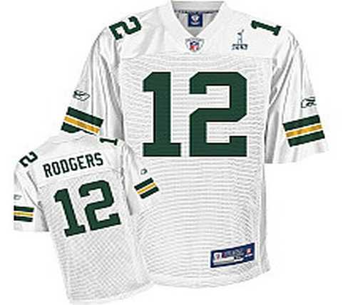 NFL Green Bay Packers Aaron Rodgers 12 Super Bowl Xlv White Jersey