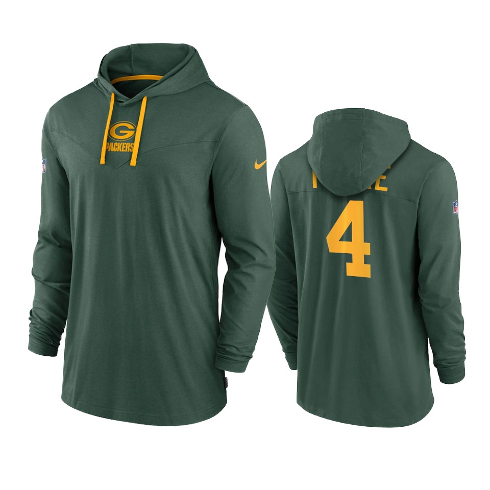 green bay packers brett favre green sideline performance hoodie tri blend t shirt