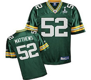 green bay packers clay matthews 52 super bowl xlv team color youth jersey