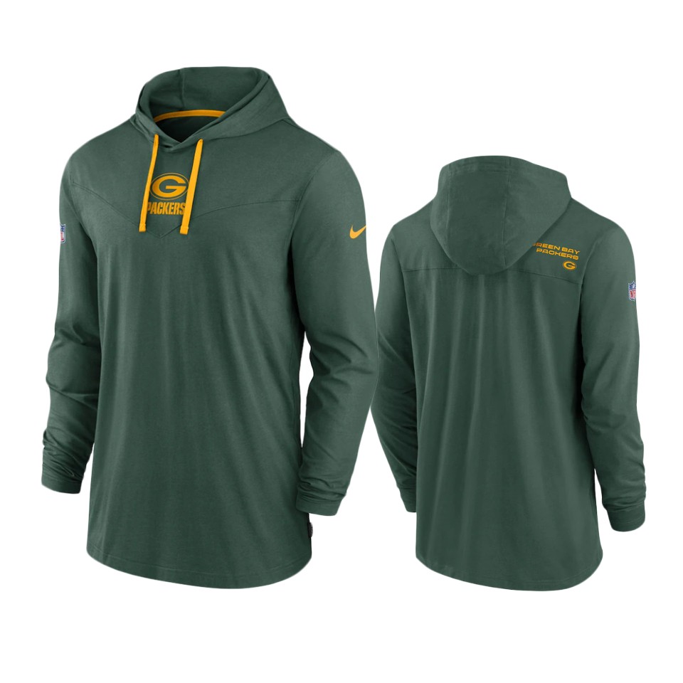 green bay packers green sideline performance hoodie tri blend t shirt