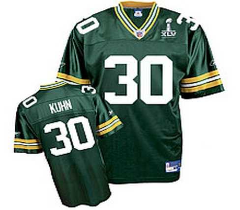 NFL Green Bay Packers John Kuhn 30 Super Bowl Xlv Team Color Jersey