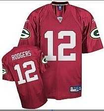 greenbay packers #12 aaron rodgers red jerseys