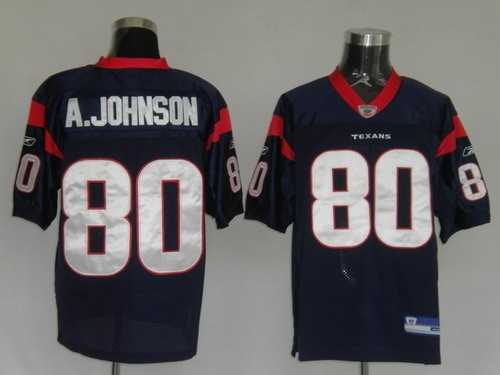 houston texans no.80 a.johnson blue football jersey