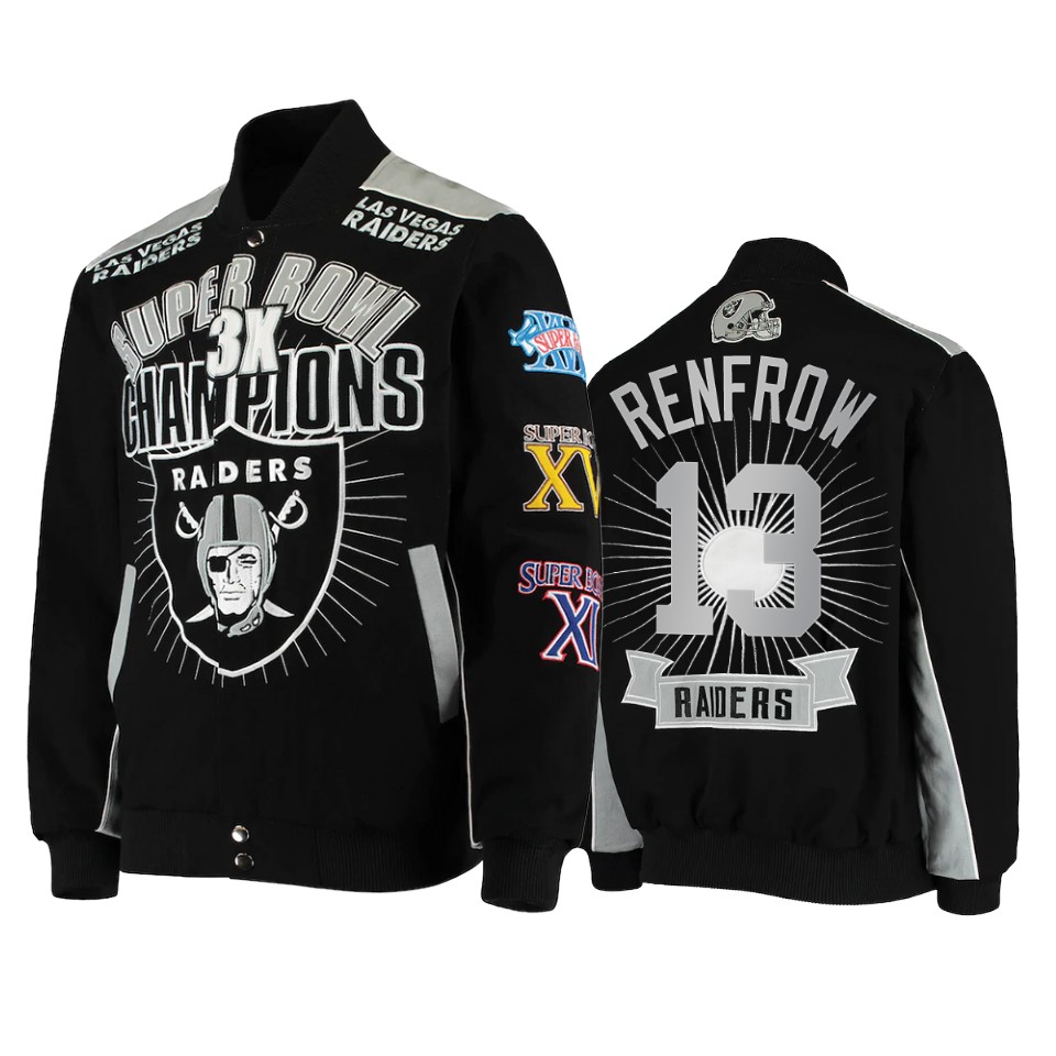 hunter renfrow raiders navy super bowl champions extreme triumph commemorative jacket