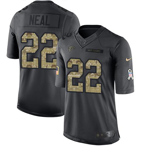 ike Falcons #22 Keanu Neal Black Youth Stitched NFL Limited 2016 Salute to Service Jersey