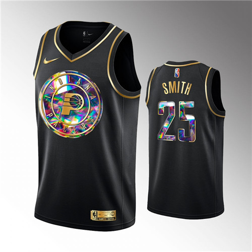 Indiana Pacers Jalen Smith 75th Anniversary Golden Edition Black stitched Jersey #25