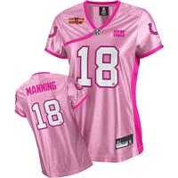 indianapolis colts 18 peyton manning 2010 super bowl women pink jersey