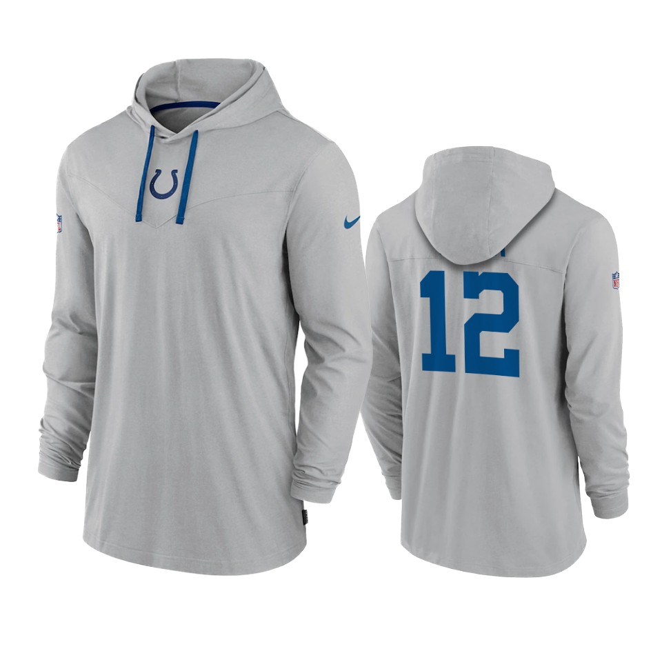 indianapolis colts andrew luck gray sideline performance hoodie tri blend t shirt