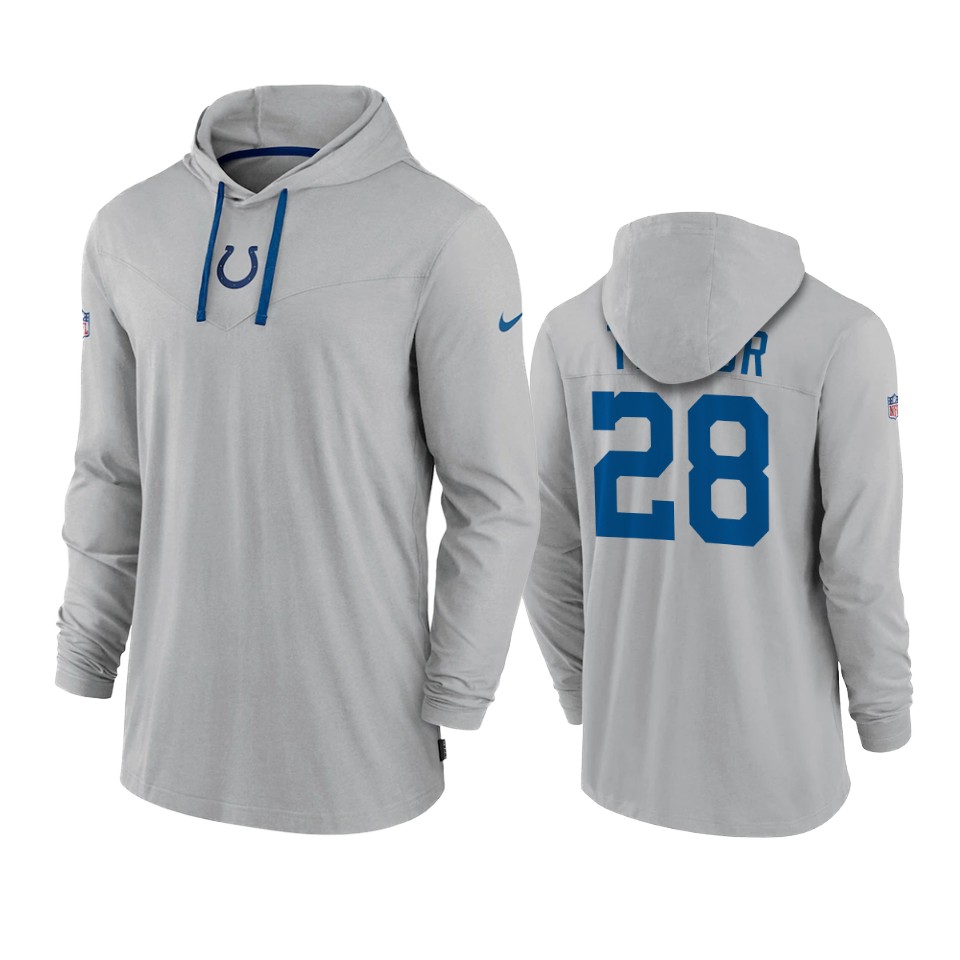 indianapolis colts jonathan taylor gray sideline performance hoodie tri blend t shirt