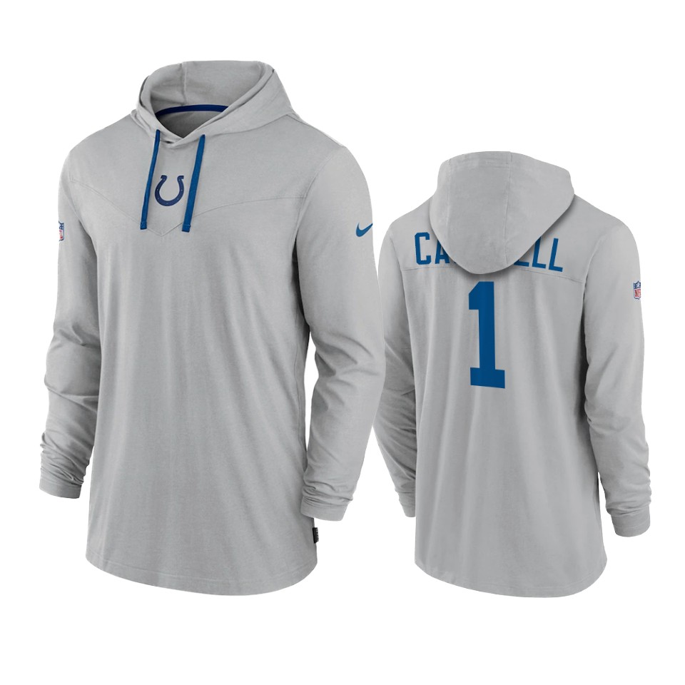 indianapolis colts parris campbell gray sideline performance hoodie tri blend t shirt
