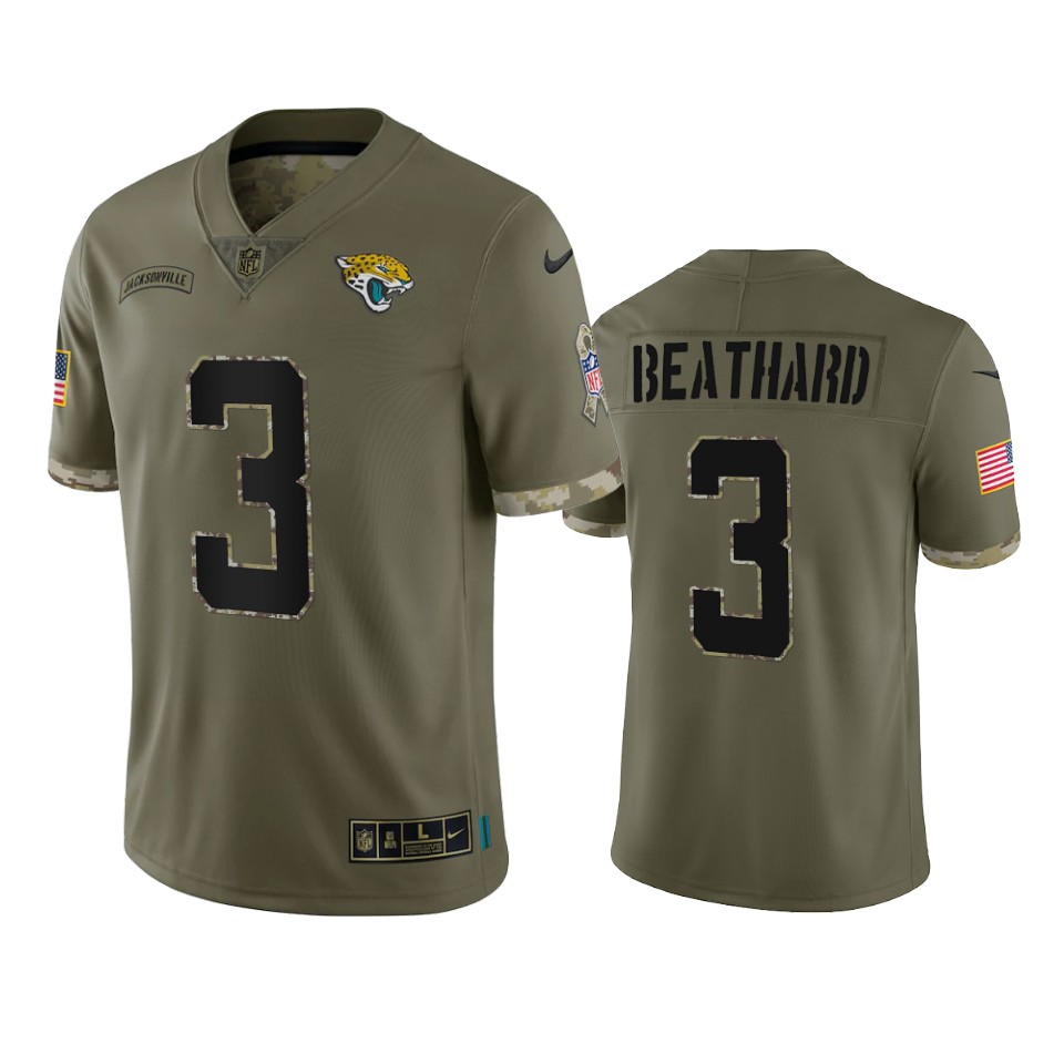 jaguars c 1.j. beathard olive limited 2022 salute to service jersey