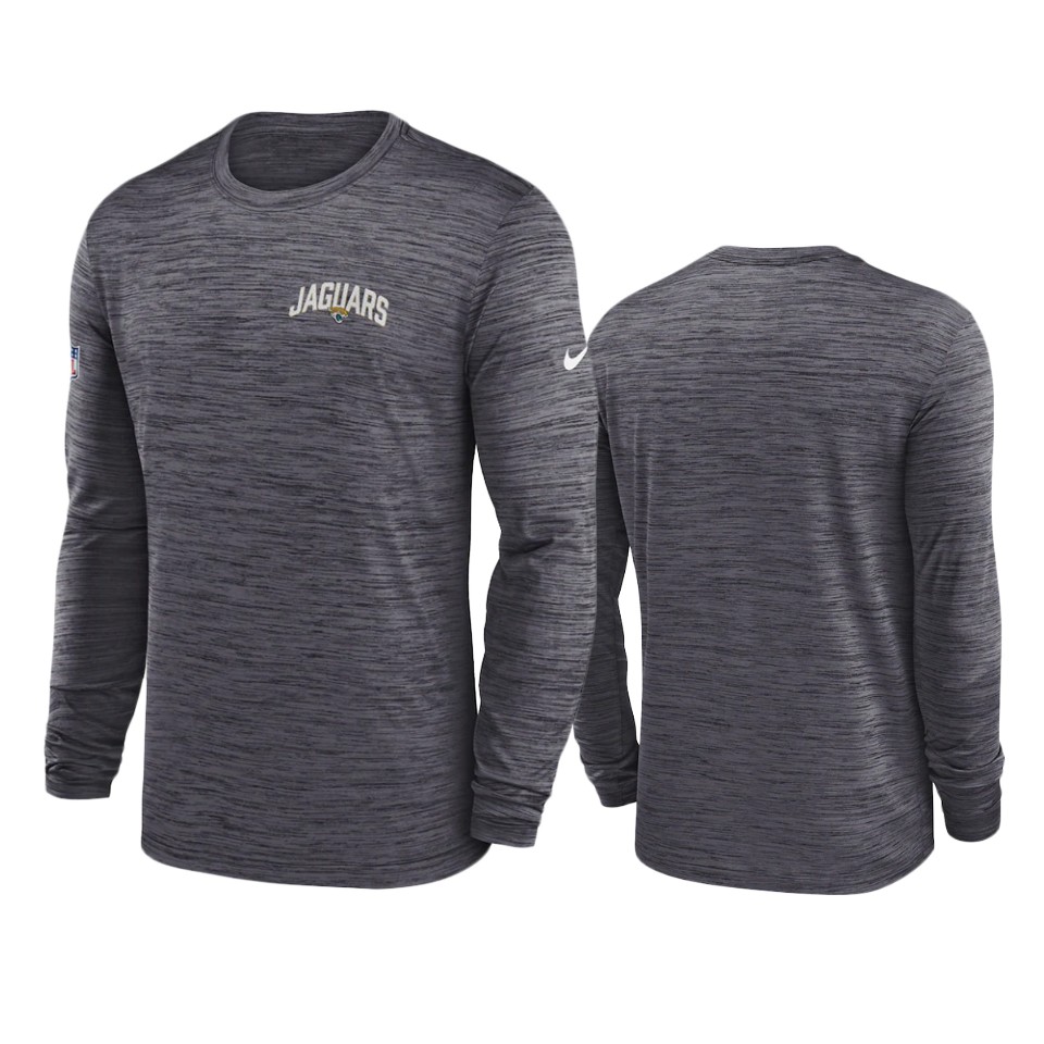 jaguars charcoal velocity athletic stack long sleeve t shirt