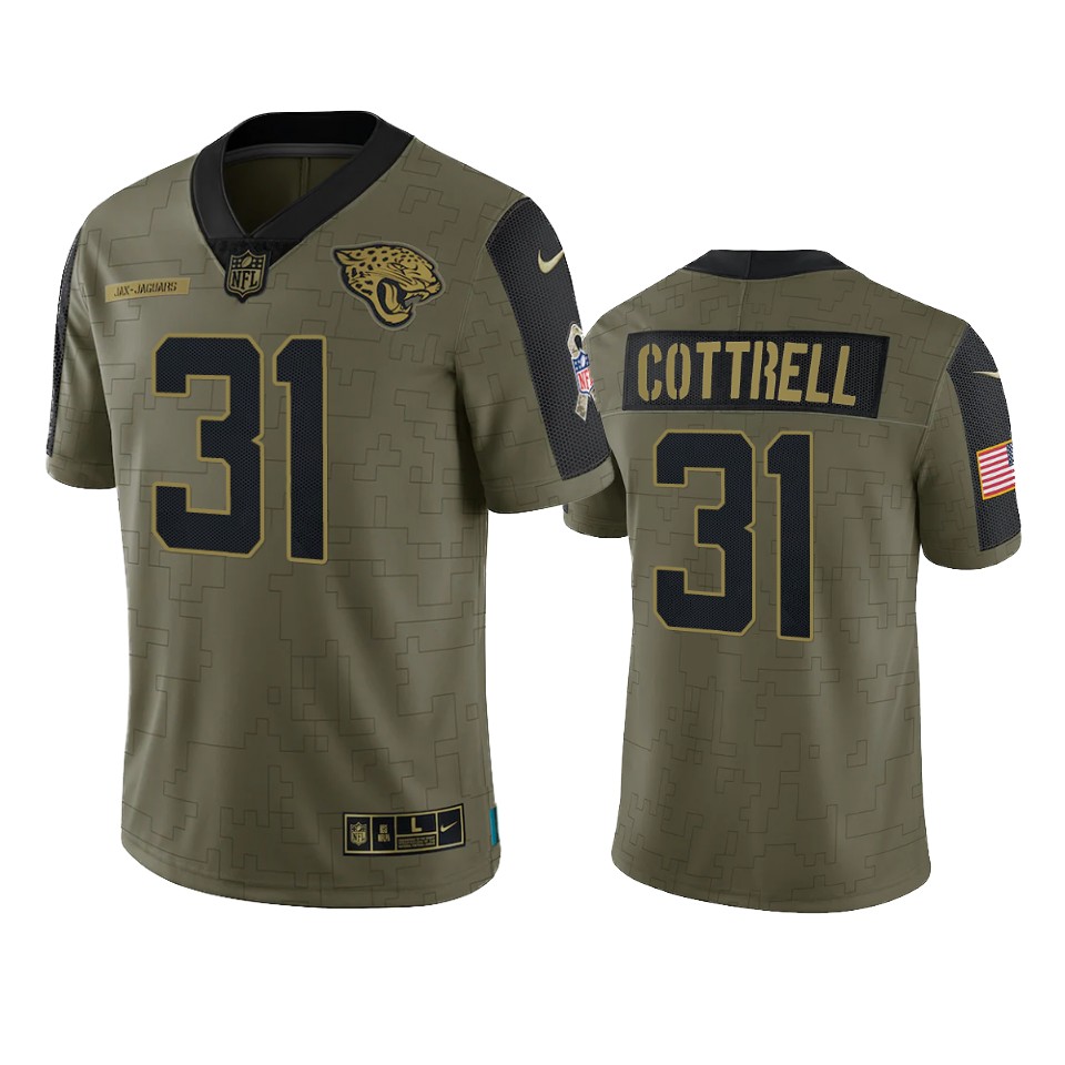 jaguars nathan cottrell olive limited 2021 salute to service jersey