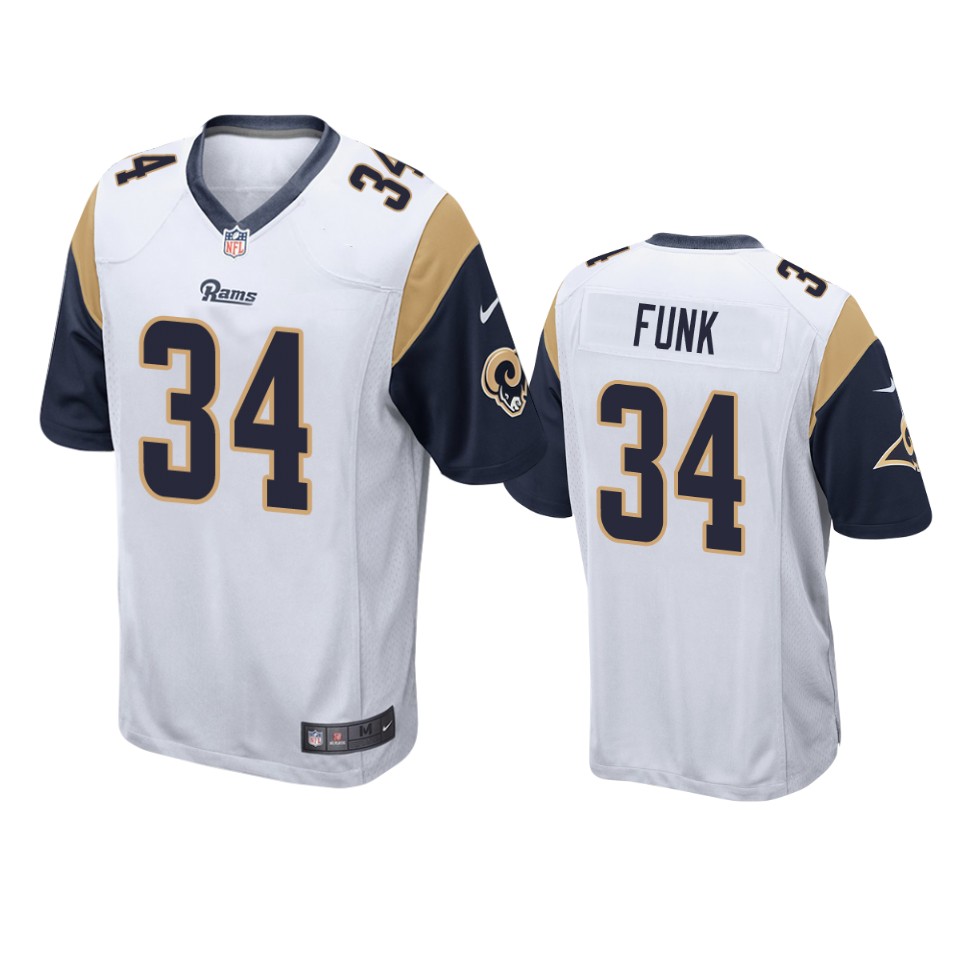 jake funk rams white game jersey