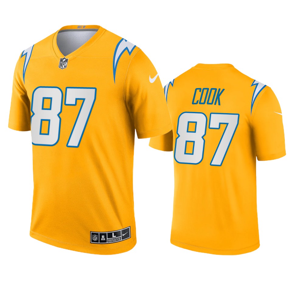jared cook chargers 2021 inverted legend gold jersey