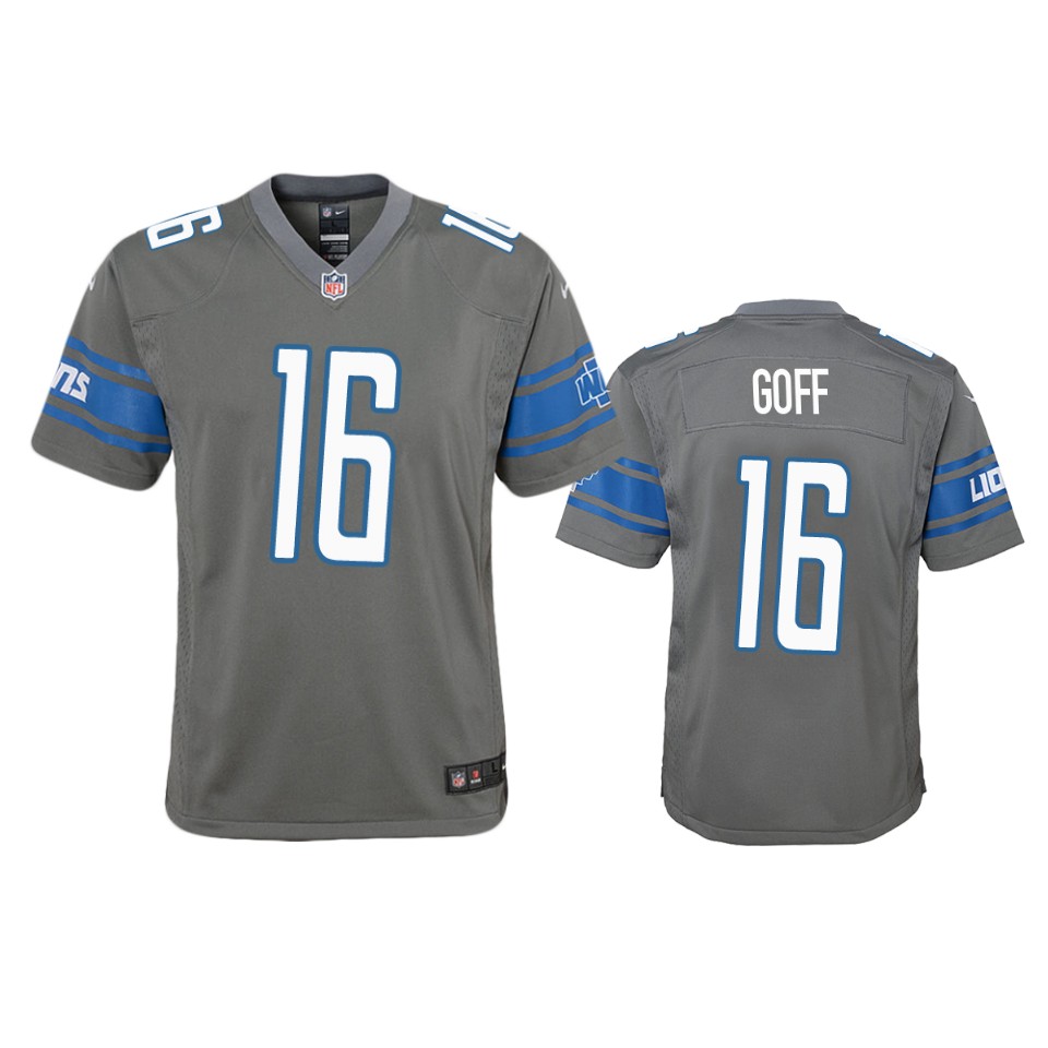 jared goff lions steel color rush game jersey